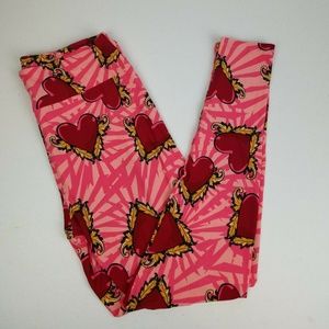 Lularoe TC Leggings vacation Plus Tall Curvy Pink